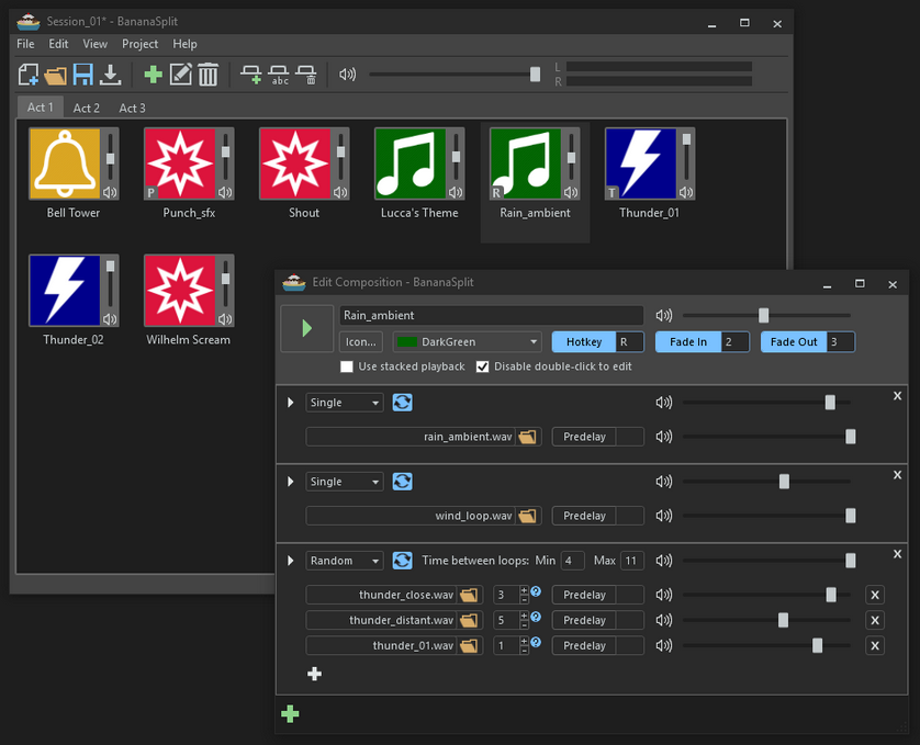 BananaSplit is a soundboard for custom tabletop RPG audio.